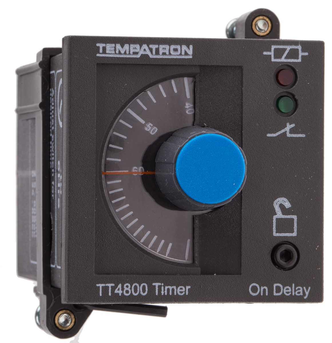 Tempatron TT4801 Series DIN Rail Timer Relay, 2-Contact 230V ac, 6 s to 6 h, 1-Function, DPDT Switch Configuration