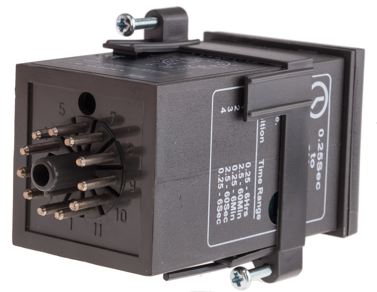 tt4801-12 Tempatron TT4801 Series DIN Rail Timer Relay, 2-Contact 110V ac, 6 s to 6 h, 1-Function, DPDT Switch Configuration