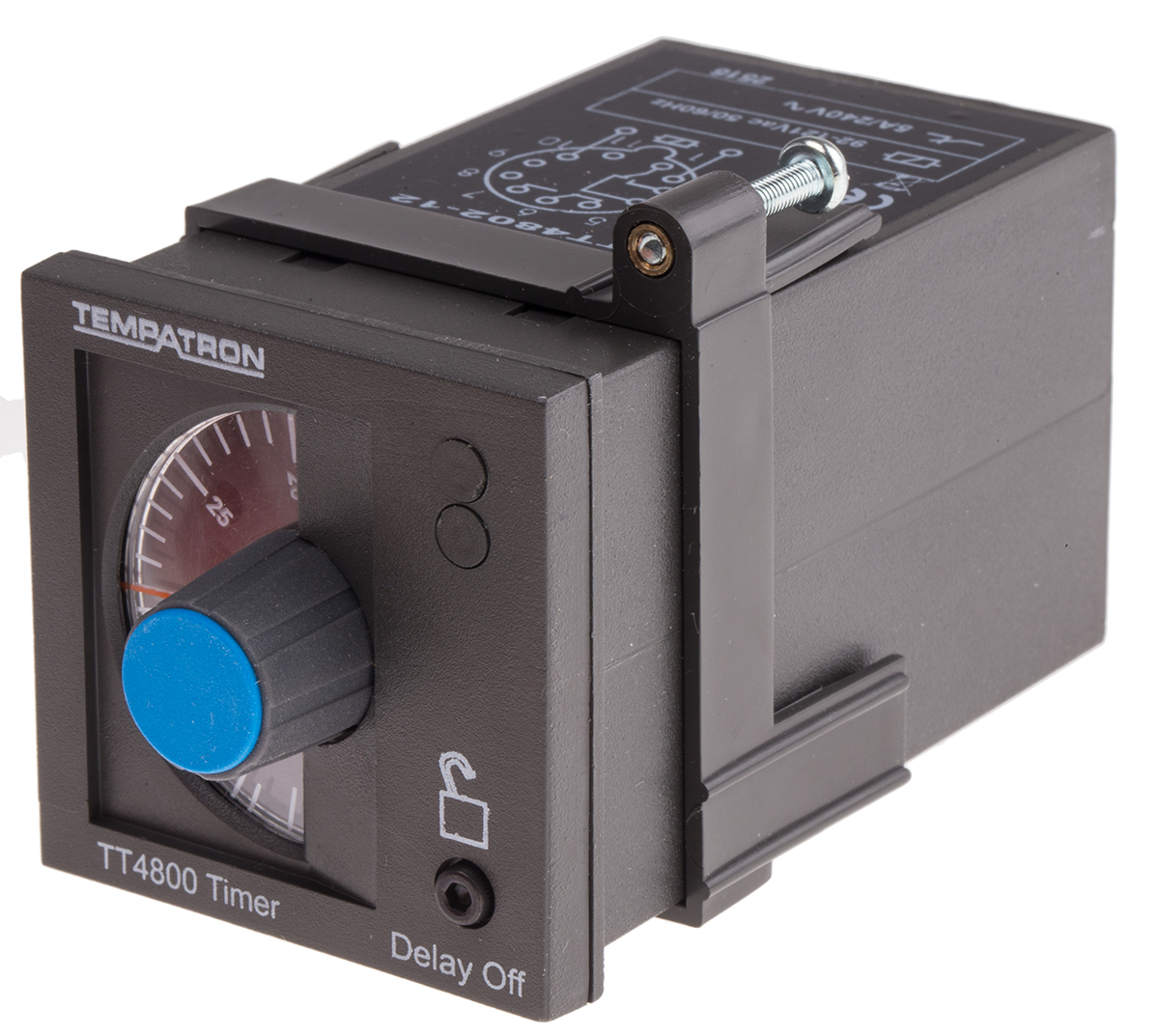 tt4802-12 Tempatron TT Series DIN Rail Timer Relay, 2-Contact 110V ac, 3 s to 30 min, 1-Function, DPDT Switch Configuration