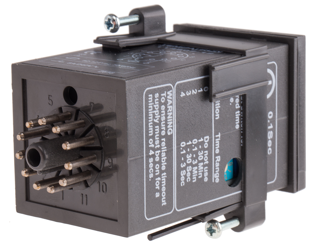 tt4802-12 Tempatron TT Series DIN Rail Timer Relay, 2-Contact 110V ac, 3 s to 30 min, 1-Function, DPDT Switch Configuration