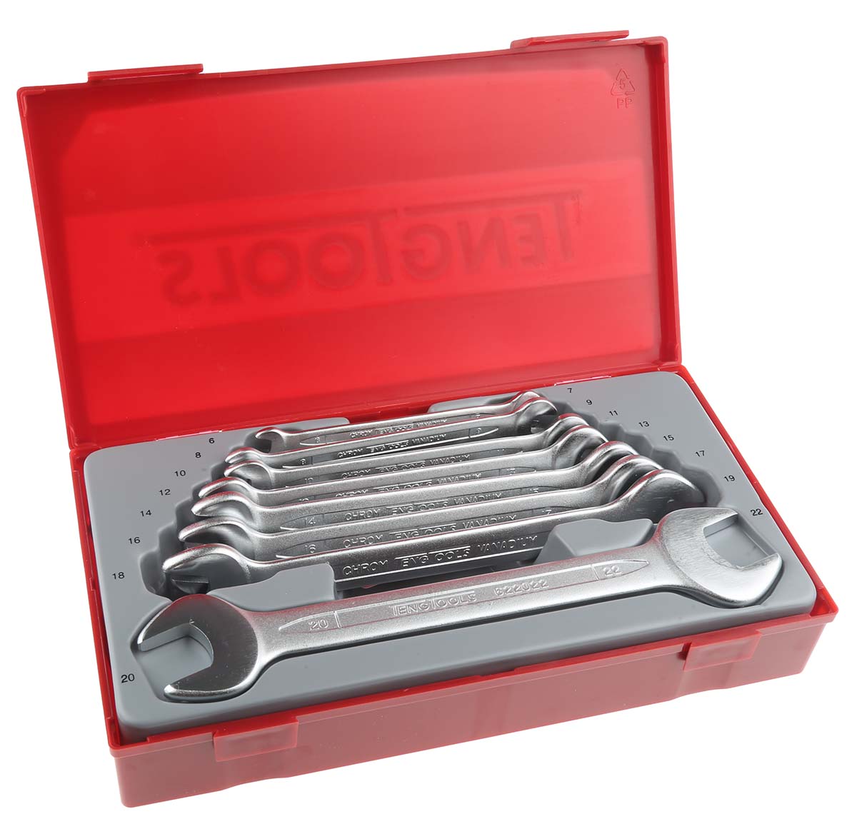 tt6208 Teng Tools 8-Piece Spanner Set, 6 To 22 mm, Chrome Vanadium Steel