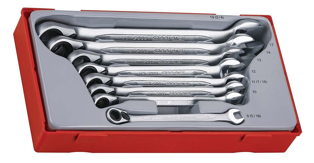 Teng Tools 8-Piece Spanner Set, 8 To 19 mm, Chrome Vanadium Steel