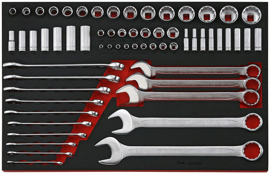 Teng Tools 62-Piece Socket & Combination Spanner, 62, Chrome Vanadium
