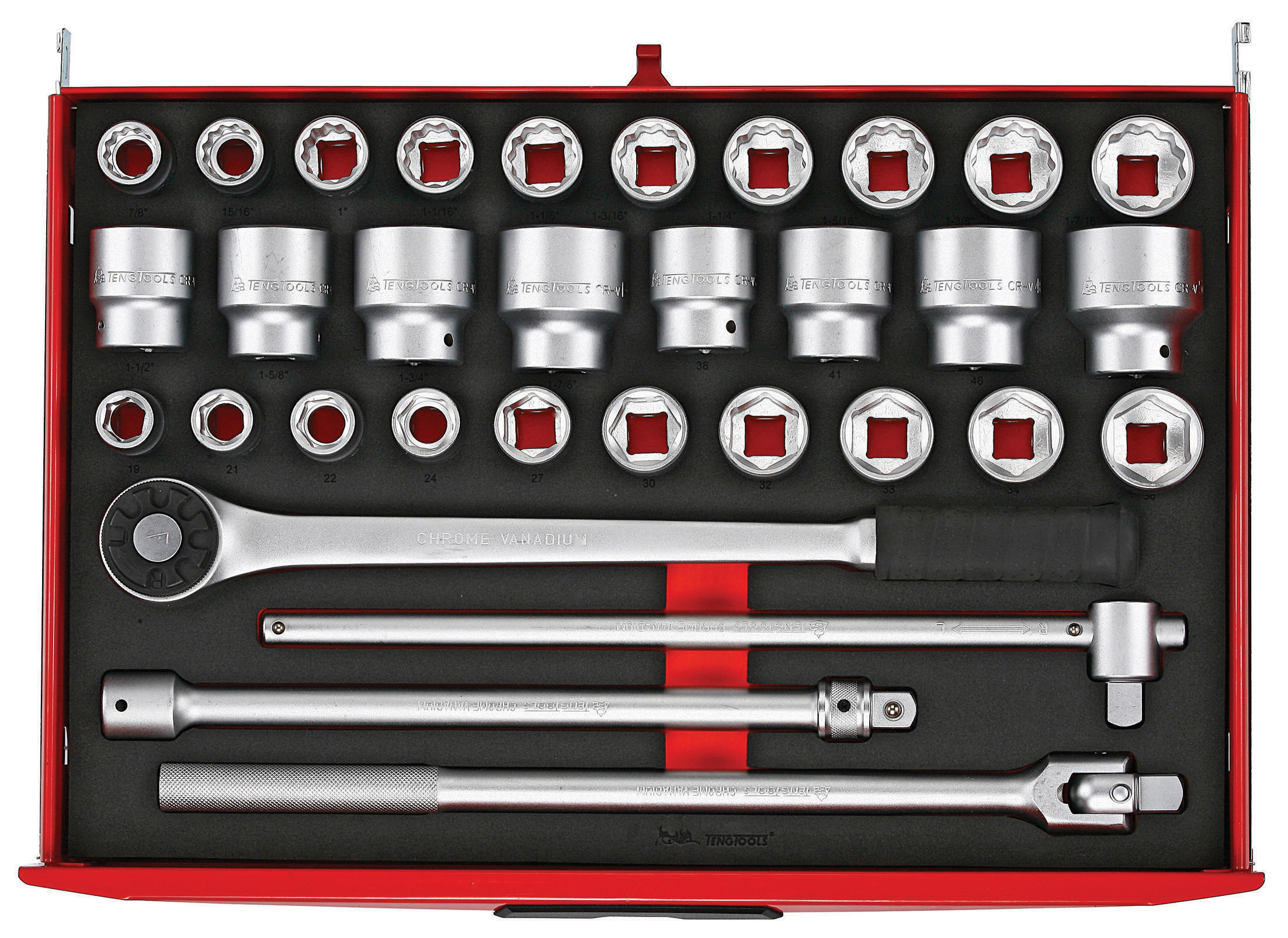 Teng Tools 32-Piece 3/4 in Regular Socket Set