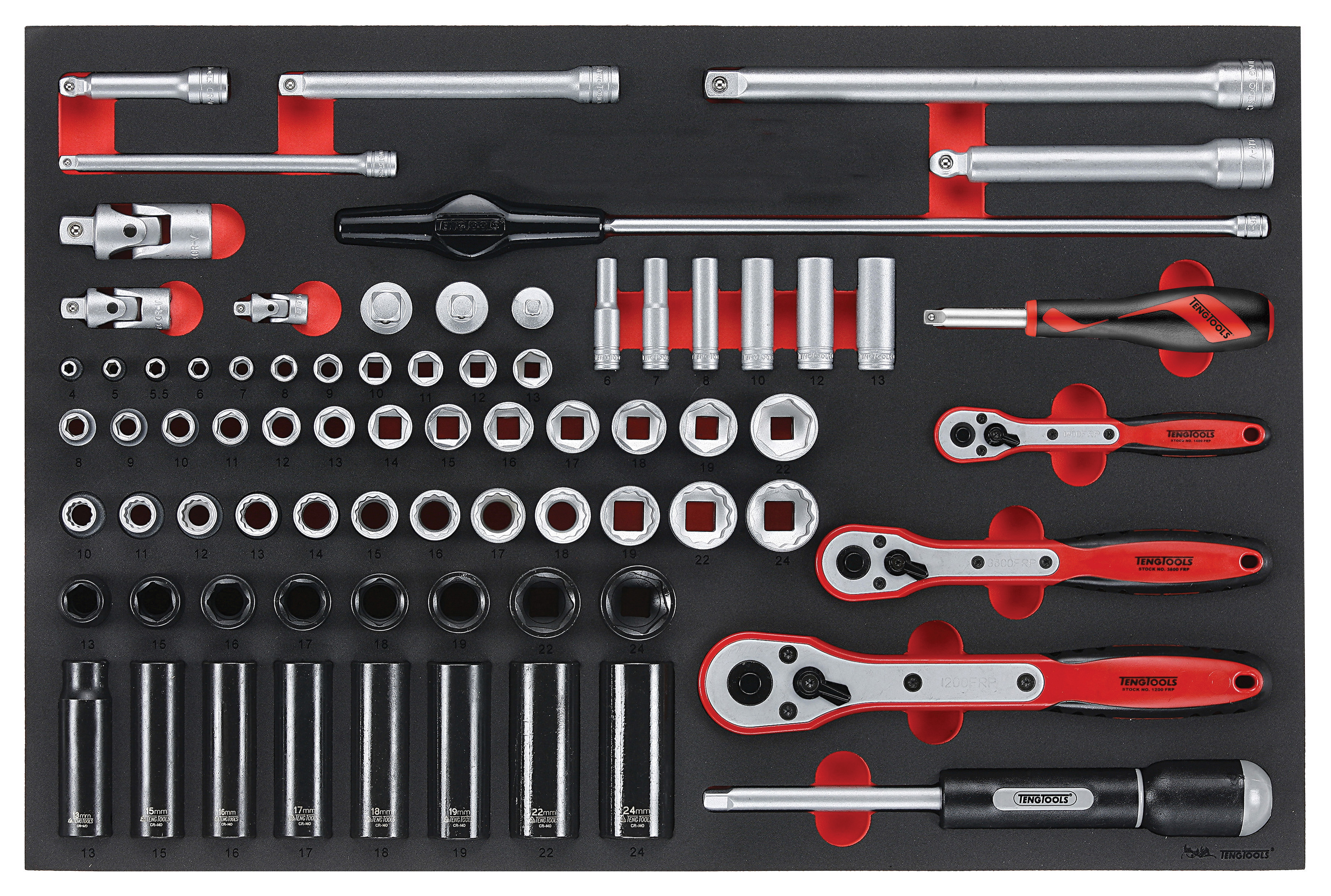 Teng Tools 77-Piece Regular Socket Set