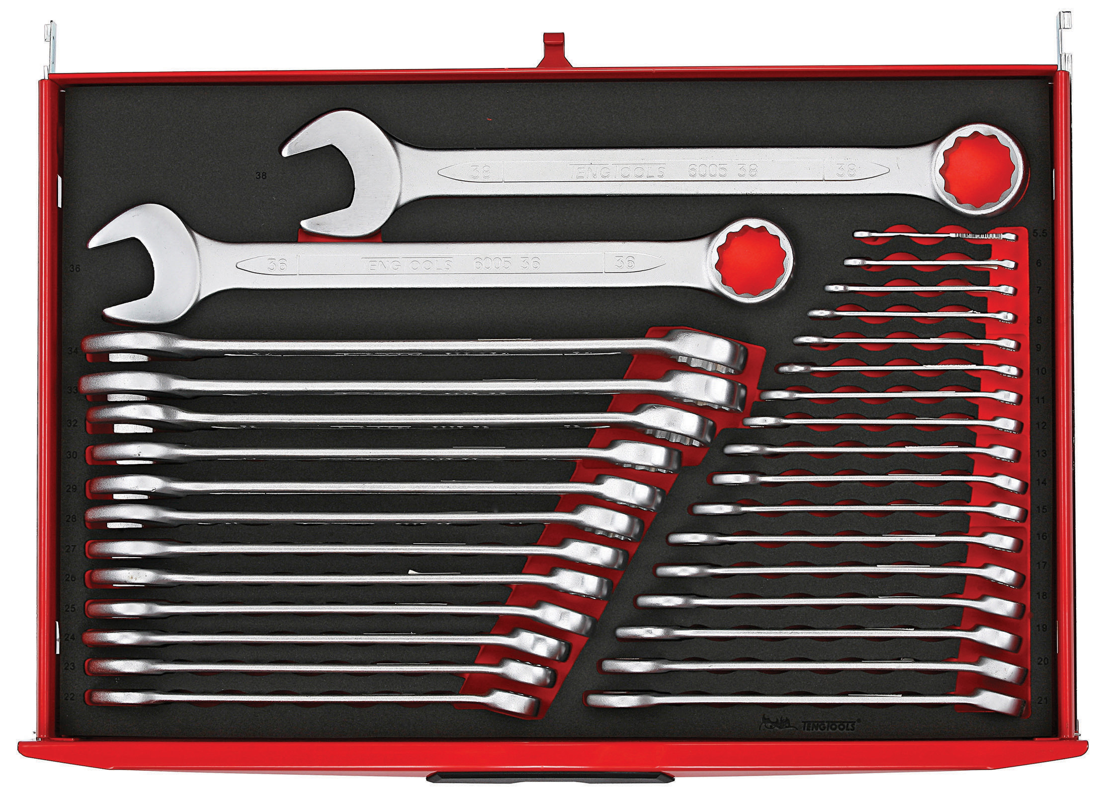 Teng Tools 31-Piece Spanner Set, 5.5 To 38 mm, Chrome Vanadium Steel