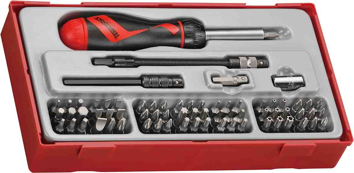 Teng Tools Hex, Hex, Torx, Slotted, Phillips Bits Driver Set 74 Pieces