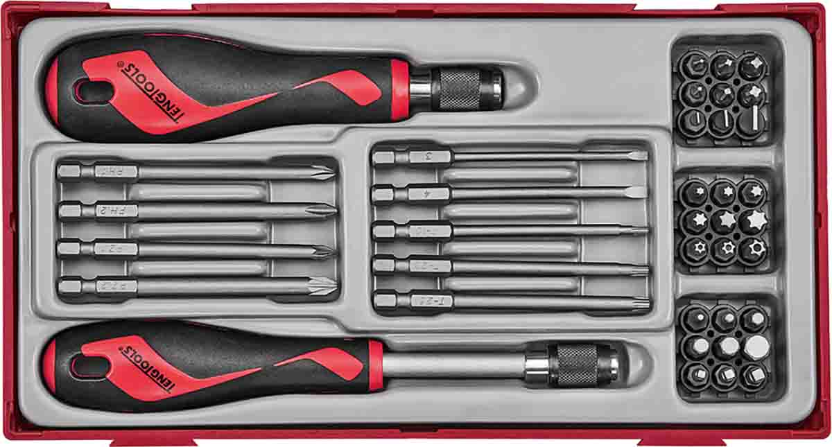 ttmdq38 Teng Tools Hex, Hex, Phillips, Torx, Slotted Bits Driver Set 38 Pieces