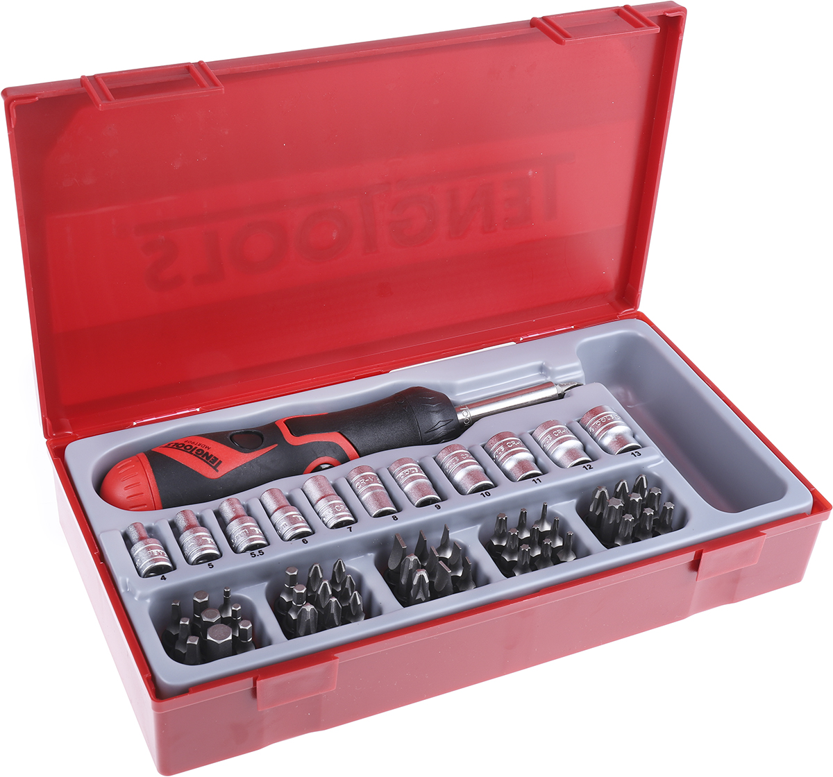 Teng Tools Hex, Hex, Phillips, Slotted, Torx Pistol Type Grip Driver 64 Pieces