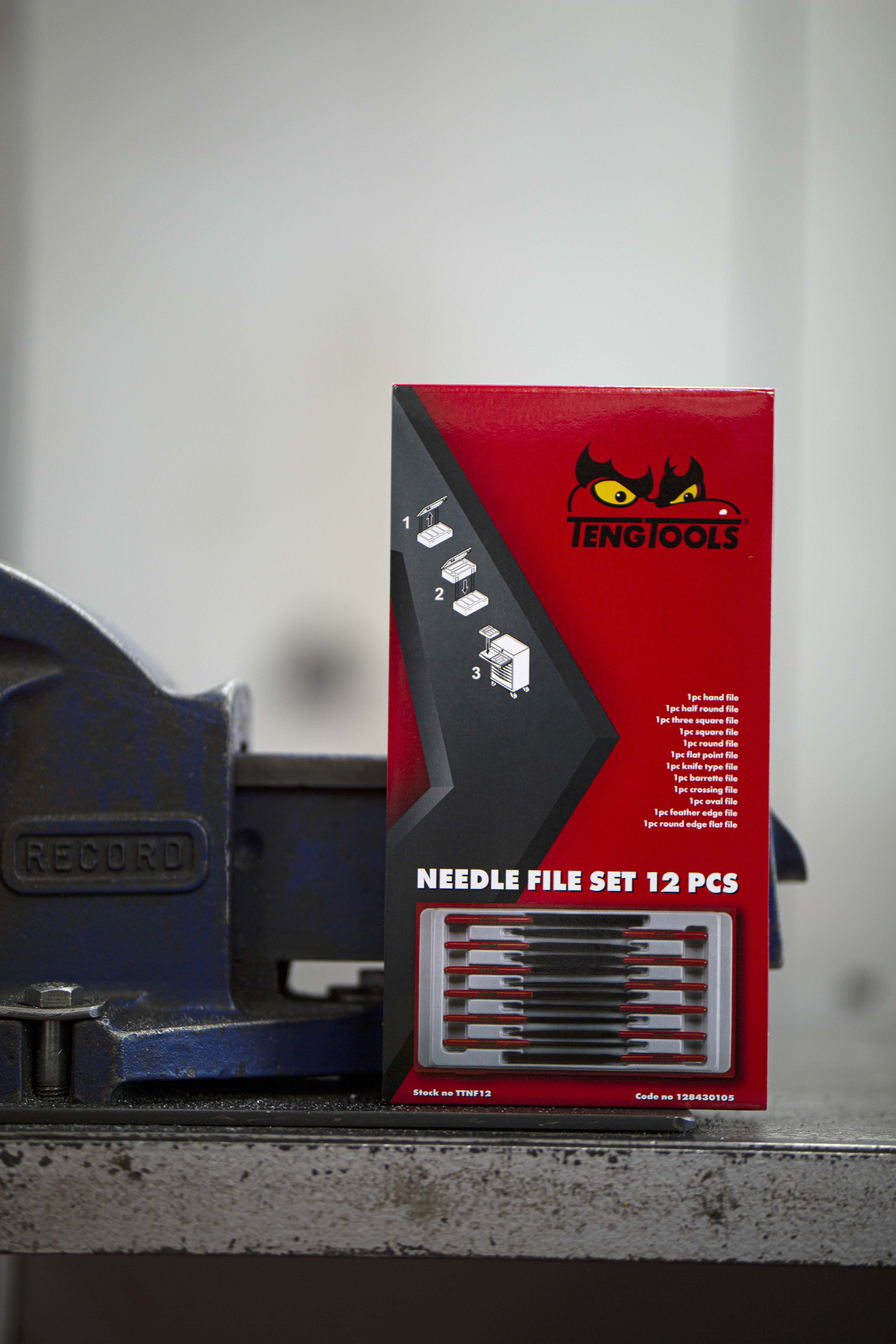 ttnf12 Teng Tools 50 mm, Needle File Set Handle Included