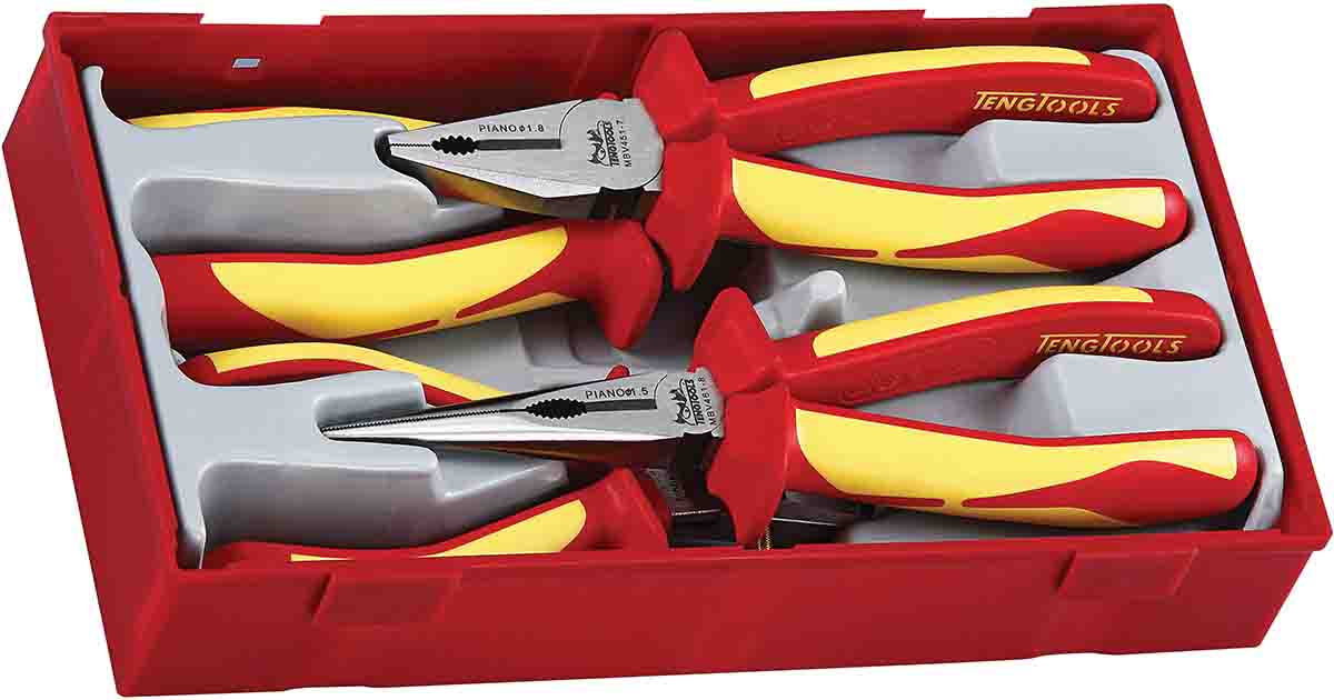 Teng Tools 4-Piece 1000 Volt Insulated Plier Plier Set