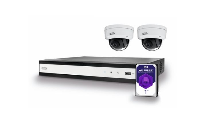 ABUS Indoor & Outdoor CCTV Kit, 2 Camera Connections, RJ45