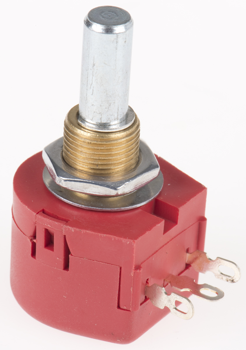 TE Connectivity TW 10 Ω Rotary Potentiometer 1-Turns 1-Gang Panel Mount, TW1100KA