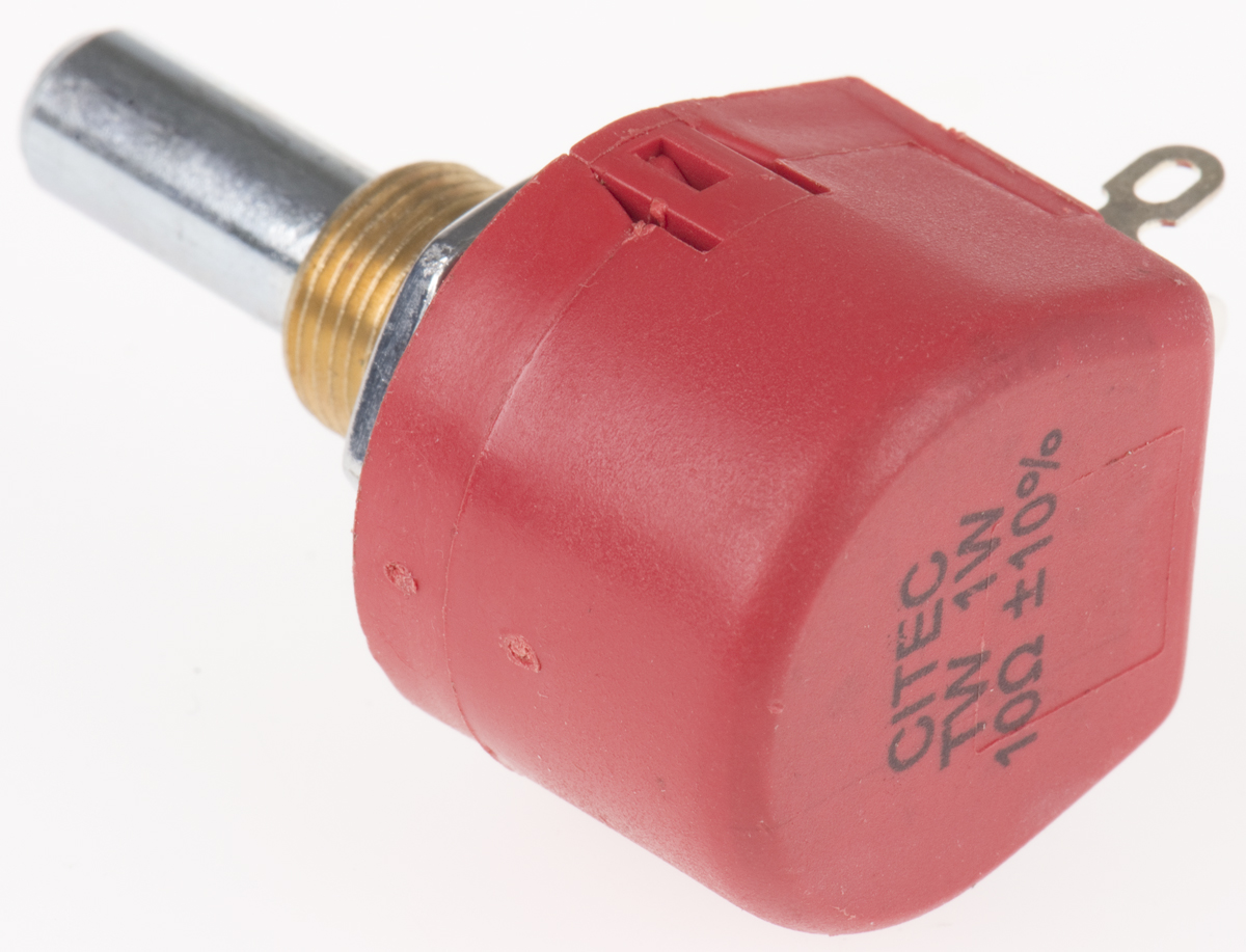 tw1100ka TE Connectivity TW 10 Ω Rotary Potentiometer 1-Turns 1-Gang Panel Mount, TW1100KA