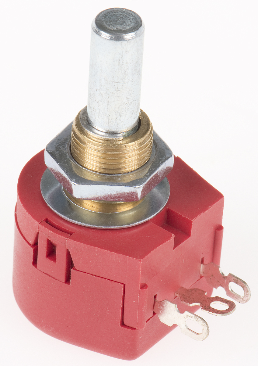 TE Connectivity TW 25 Ω Rotary Potentiometer 1-Turns 1-Gang Panel Mount, TW1250KA