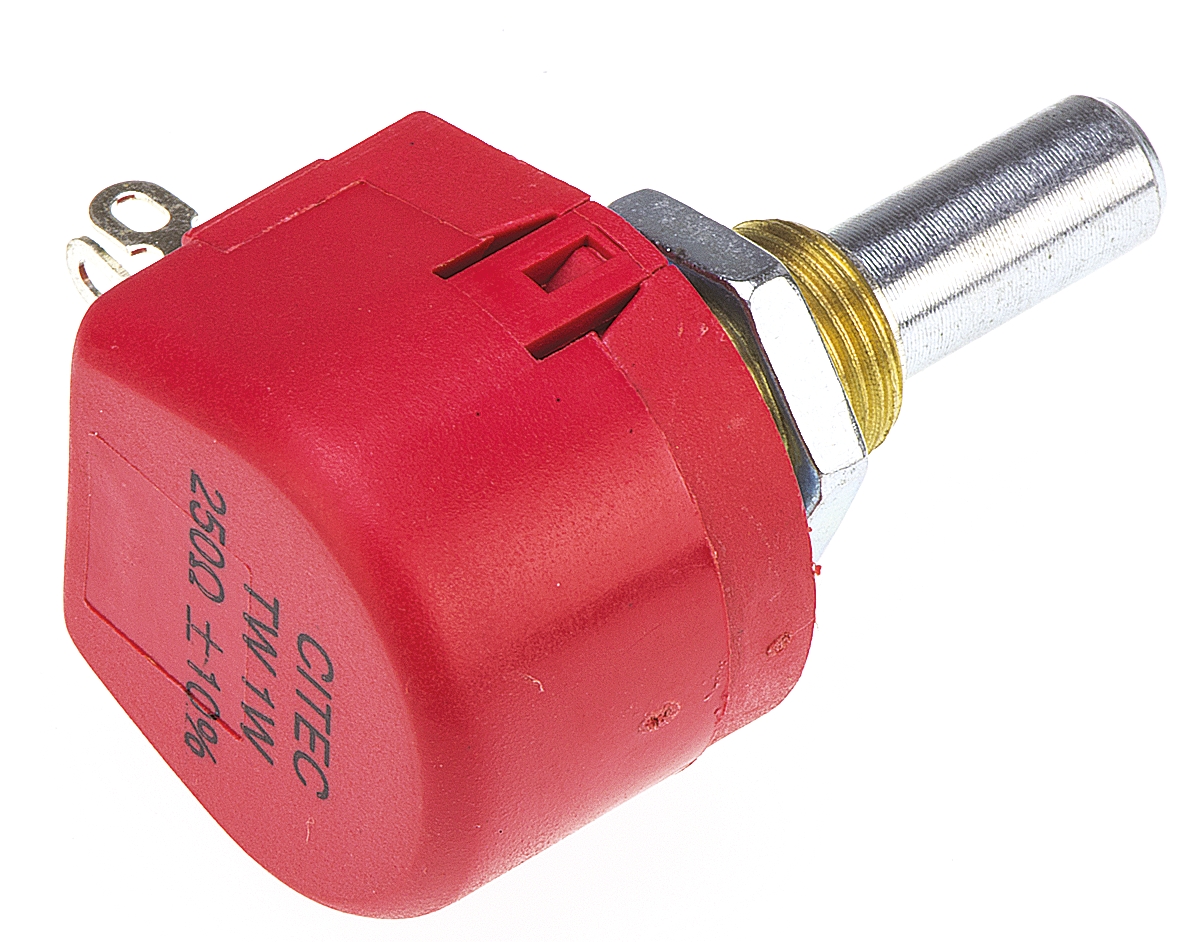 tw1251ka TE Connectivity TW 250 Ω Rotary Potentiometer 1-Turns 1-Gang Panel Mount