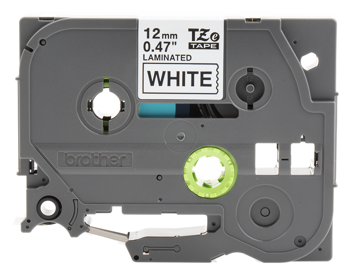 Brother Black on White Label Printer Tape, 8 m Length, 12 mm Width, 8 m Label Length