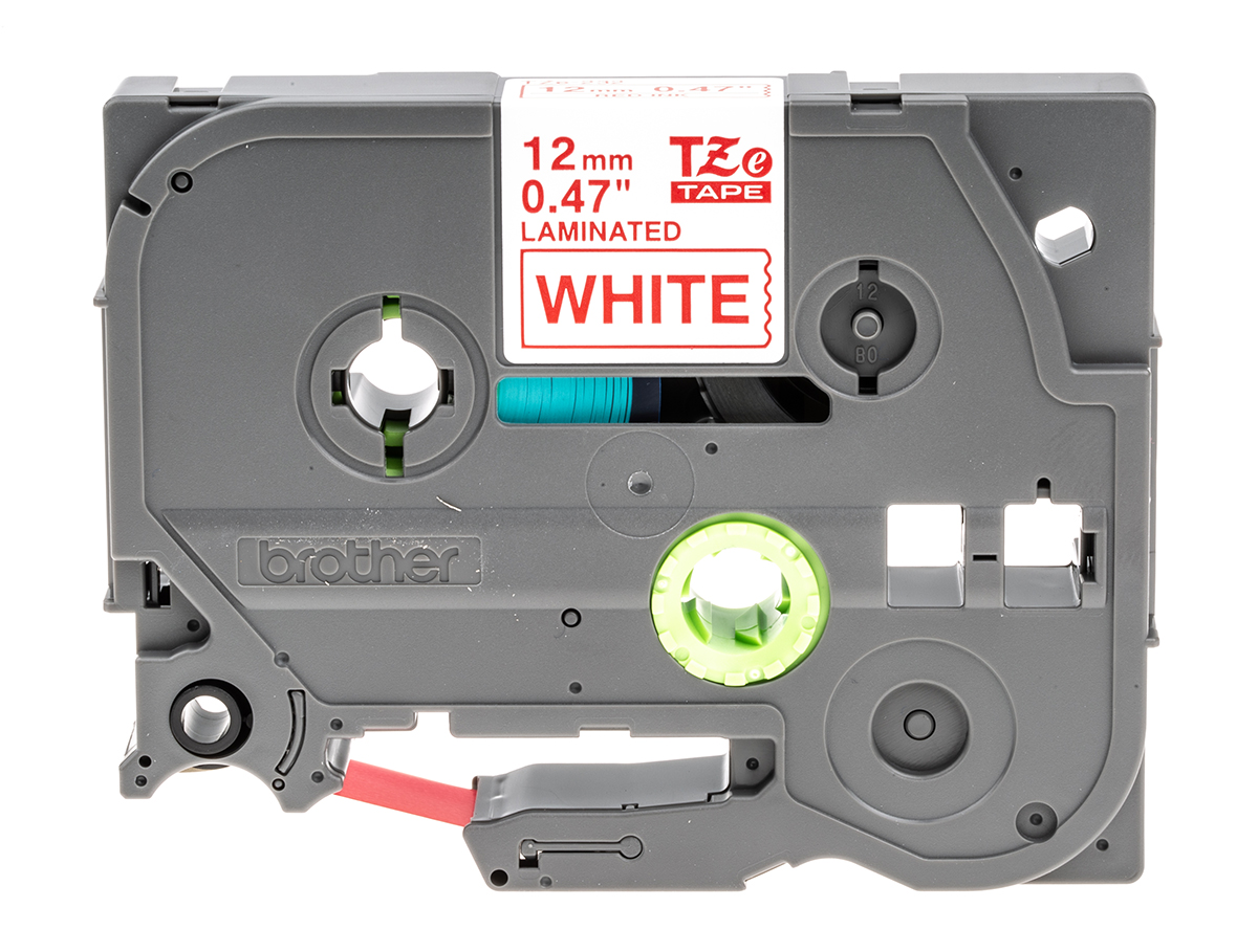 tze-232 Brother Red on White Label Printer Tape, 8 m Length, 12 mm Width