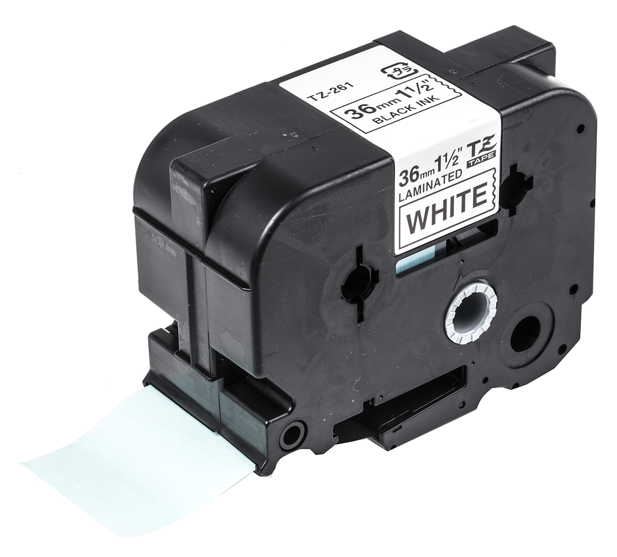 Brother Black on White Label Printer Tape, 8 m Length, 36 mm Width, 8 m Label Length