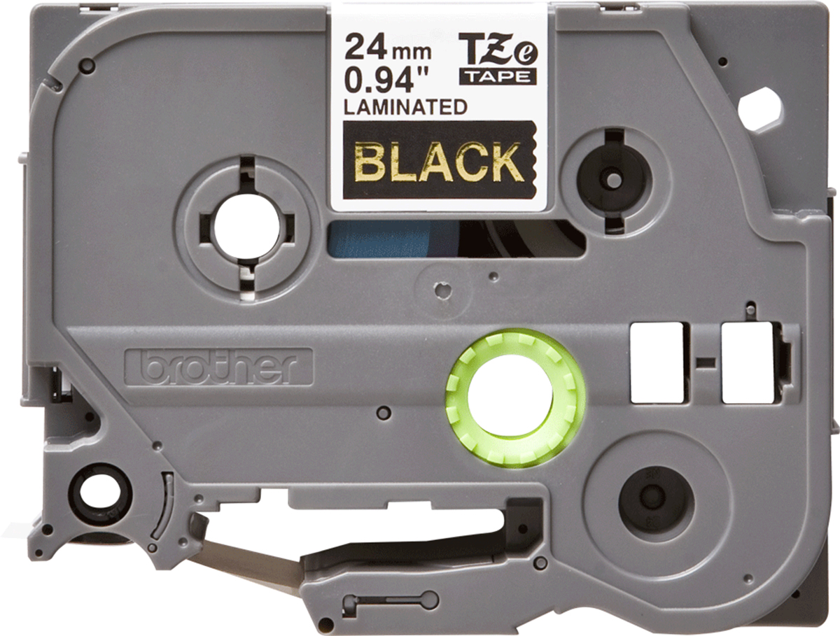 Brother Gold on Black Label Printer Tape, 8 m Length, 24 mm Width, 8 m Label Length