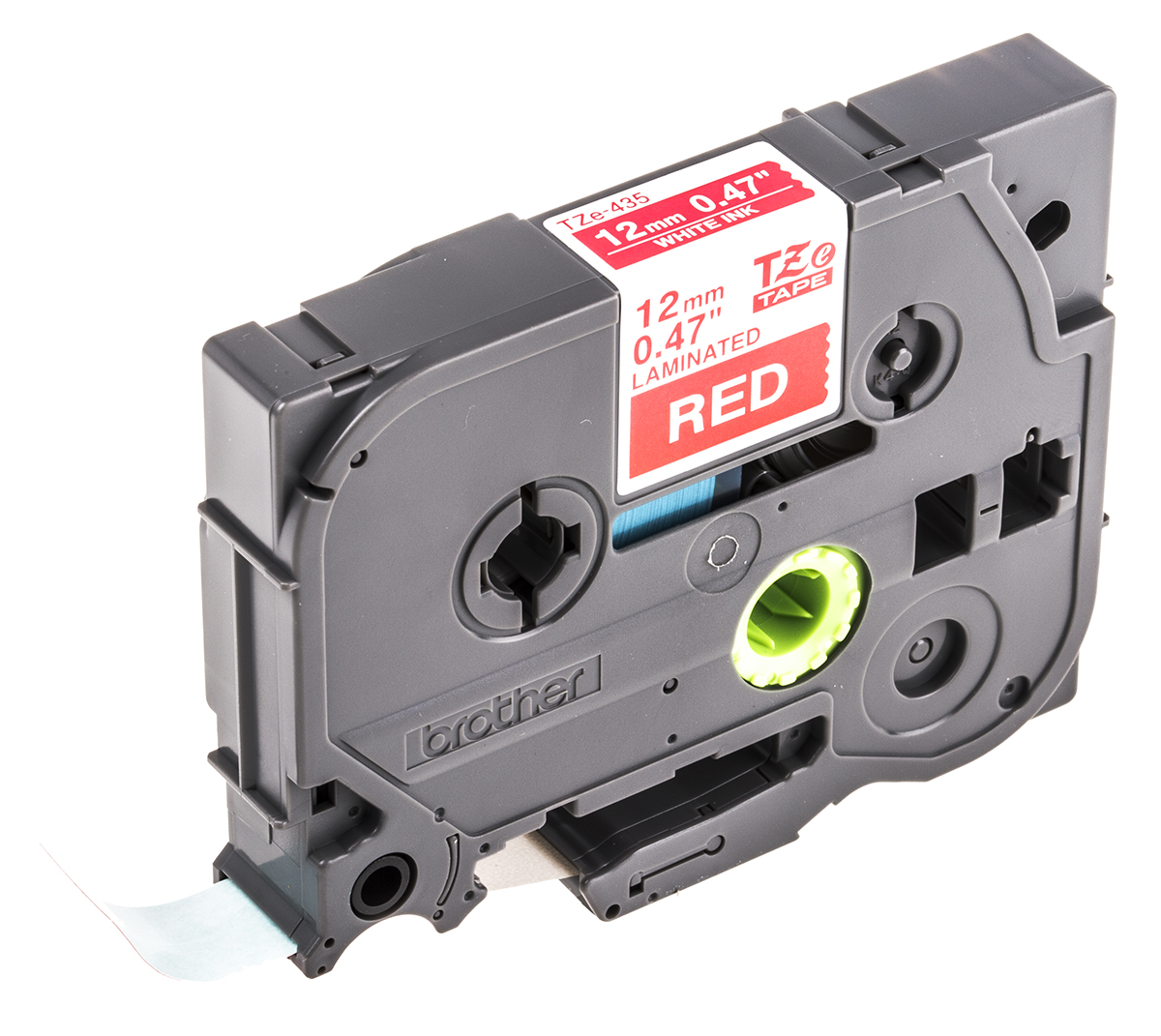 Brother White on Red Label Printer Tape, 8 m Length, 12 mm Width, 8 m Label Length