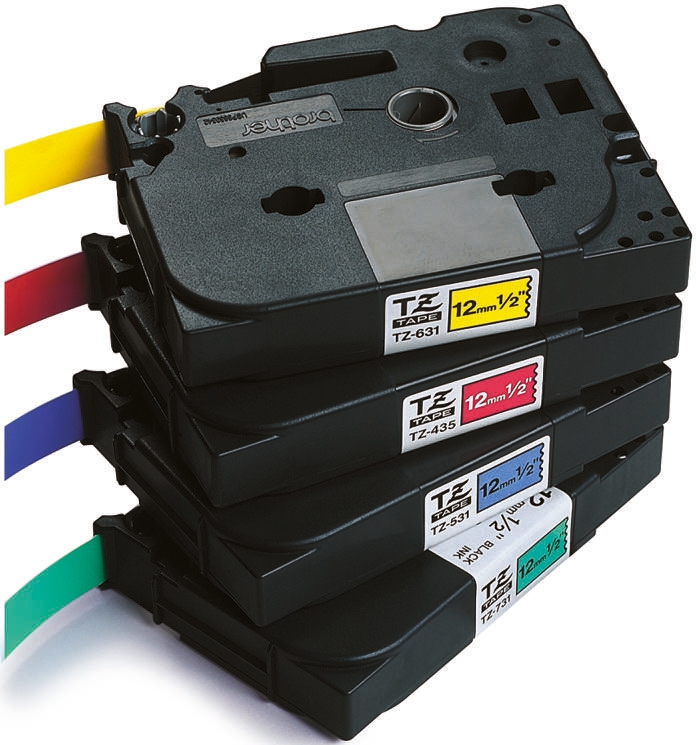 tze-435 Brother White on Red Label Printer Tape, 8 m Length, 12 mm Width, 8 m Label Length