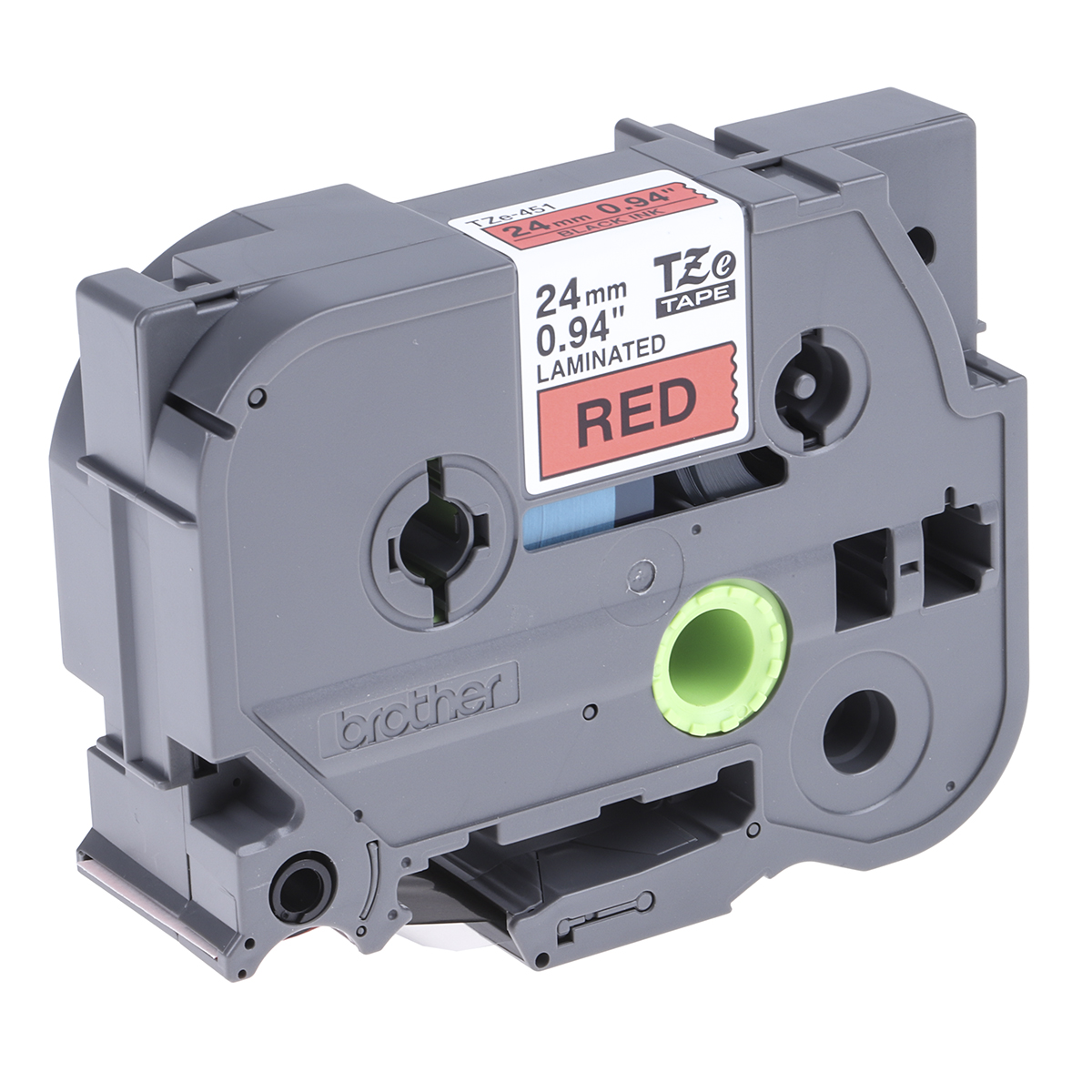 tze-451 Brother Black on Red Label Printer Tape, 8 m Length, 24 mm Width, 8 m Label Length