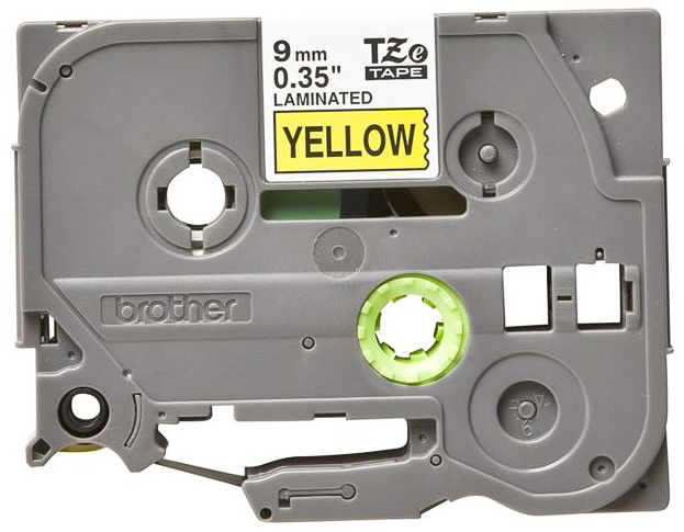 tze-621 Brother Black on Yellow Label Printer Tape, 8 m Length, 9 mm Width