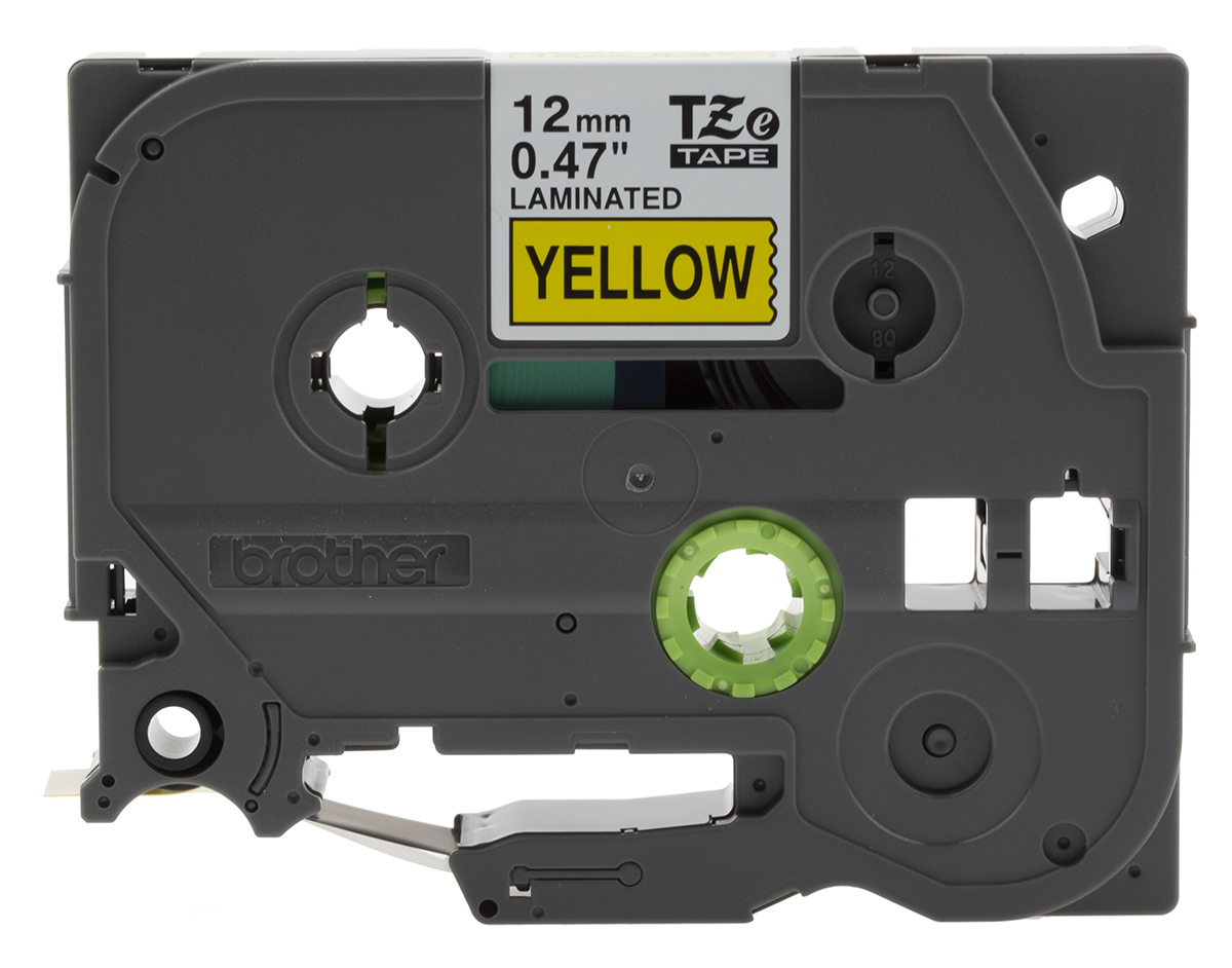 Brother Black on Yellow Label Printer Tape, 8 m Length, 12 mm Width, 8 m Label Length