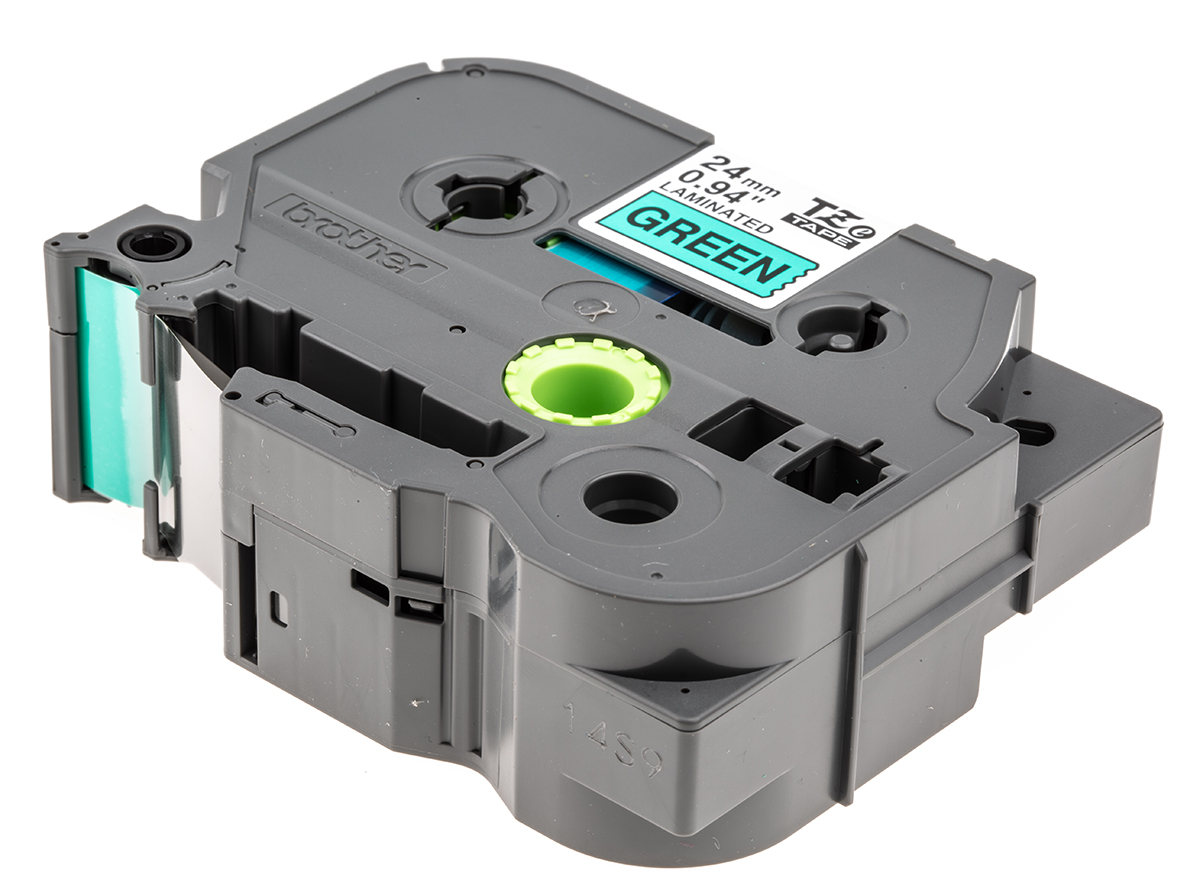 tze-751 Brother Black on Green Label Printer Tape, 8 m Length, 24 mm Width