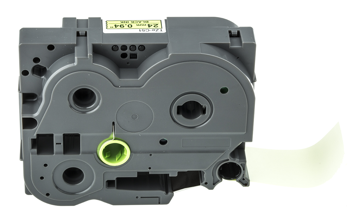 tze-c51 Brother Black on Fluorescent Yellow Label Printer Tape, 5 m Length, 24 mm Width, 8 m Label Length