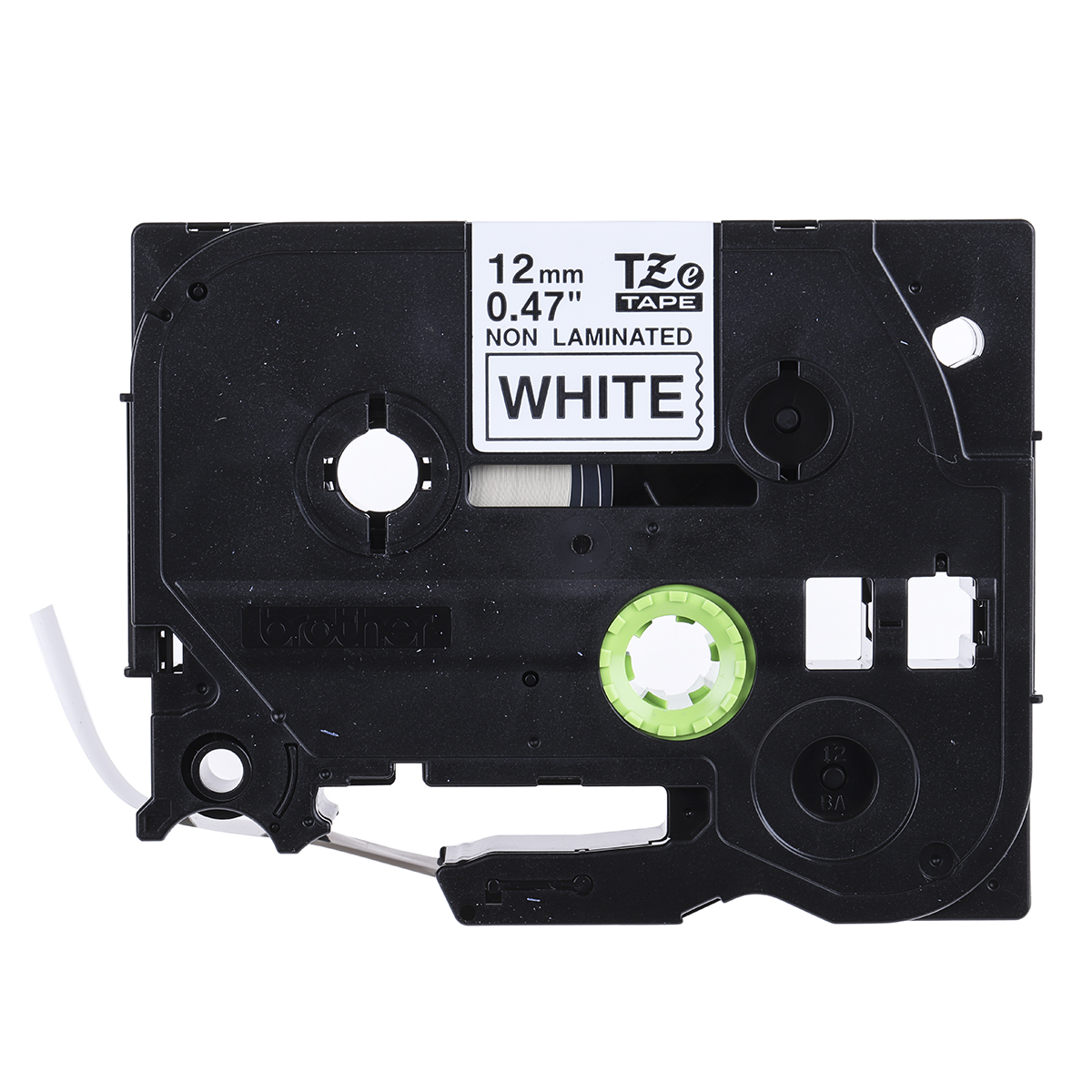 Brother Black on White Label Printer Tape, 8 m Length, 12 mm Width, 8 m Label Length