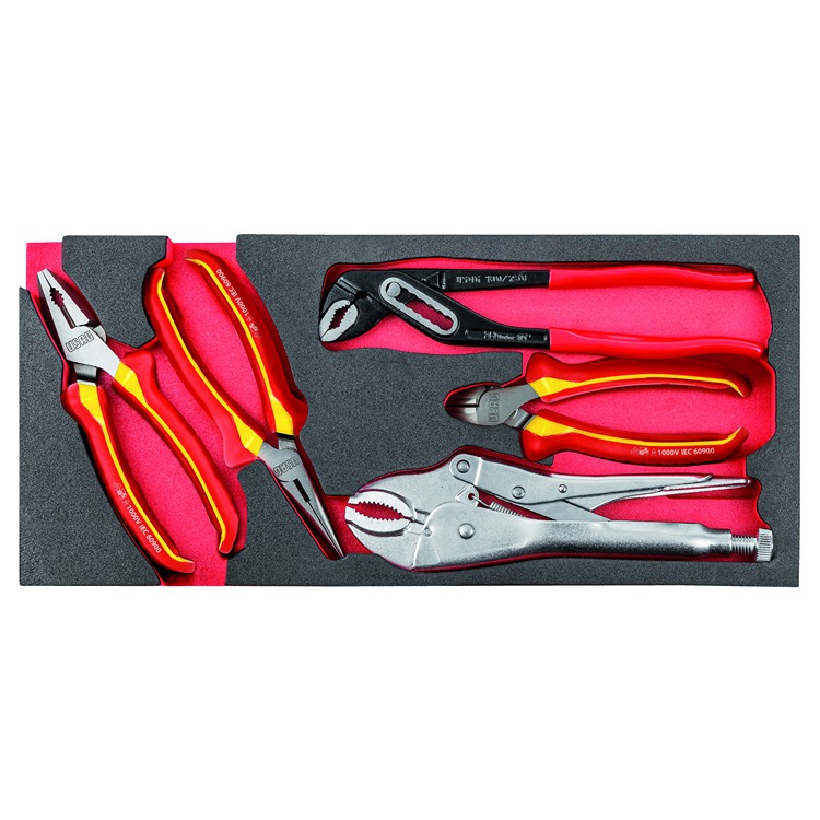 Usag 5 Piece Automotive Tool Assorted Two-Tone Sponge Module with Support VDE/1000V Approved
