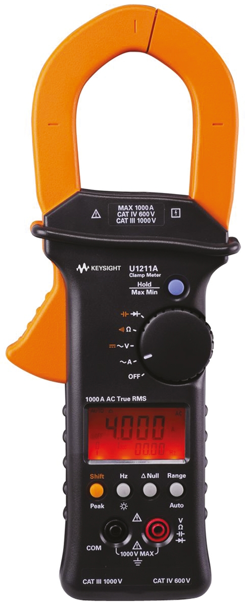 Keysight Technologies U1211A Clamp Meter Bluetooth, Max Current 1000A ac CAT III 1000 V, CAT IV 600 V