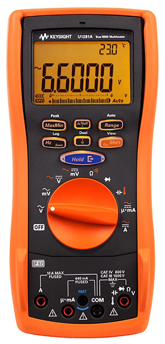 Keysight Technologies U1281A Handheld Digital Multimeter True RMS, 10 A ac, 10 A dc, 1 kV ac