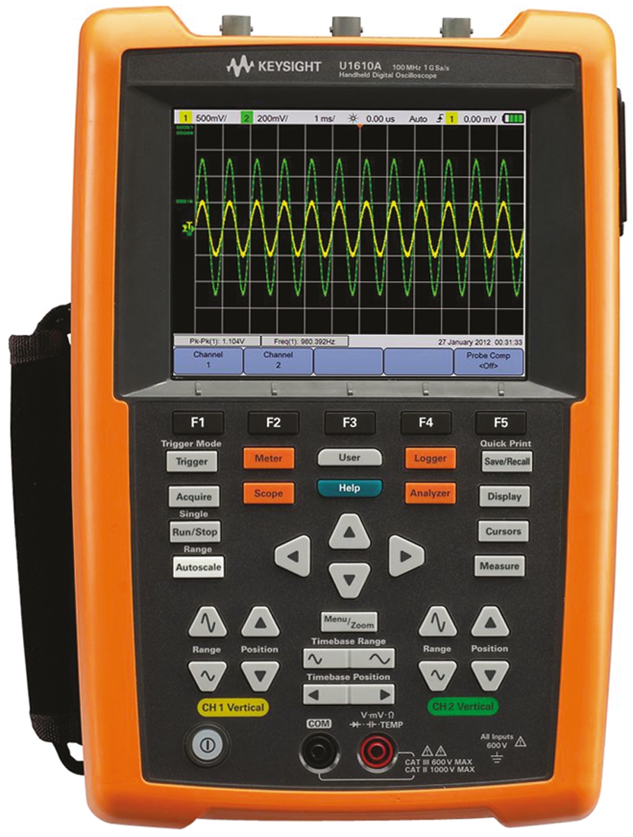 Keysight Technologies U1600 Series, 100 MHz Handheld Oscilloscope 2-Channel - UKAS