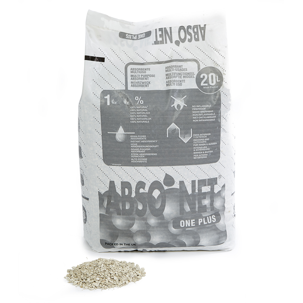 Ecospill Ltd Spill Absorbent Abso'net Granules Absorbent Granules for Oil Use, 20 L Capacity, 20 per Pack