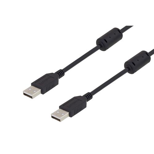 L-Com USB Cable, Male USB Type A to Male, USB 2.0 USB Type A, Black, 2 m