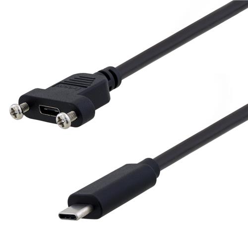 L-Com USB Cable, Male USB to Female USB Type C, Black, 500 mm