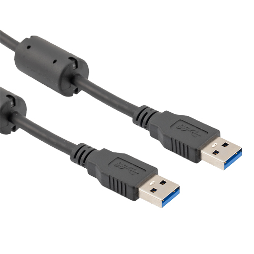 L-Com USB Cable, Male USB to Male, USB 3.0 USB Type A, Black, 1 m