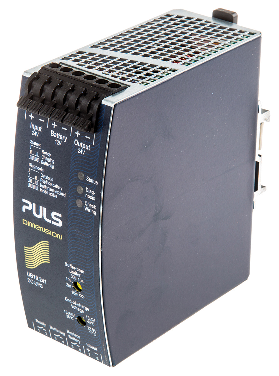 PULS 22.5V dc, 30 V dc Input DIN Rail Uninterruptible power supply, DIMENSION 240 W UB10.241