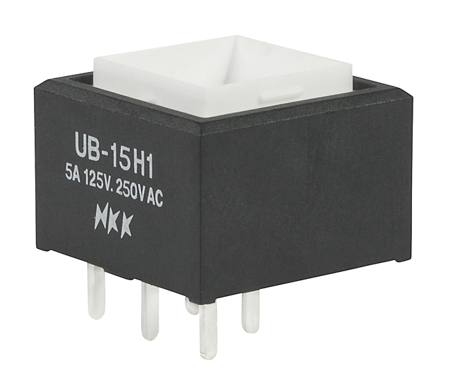 NKK Switches UB Series Illuminated Push Button Switch, On-On, Through Hole, SPDT, Green LED, 30 V dc 250 V ac