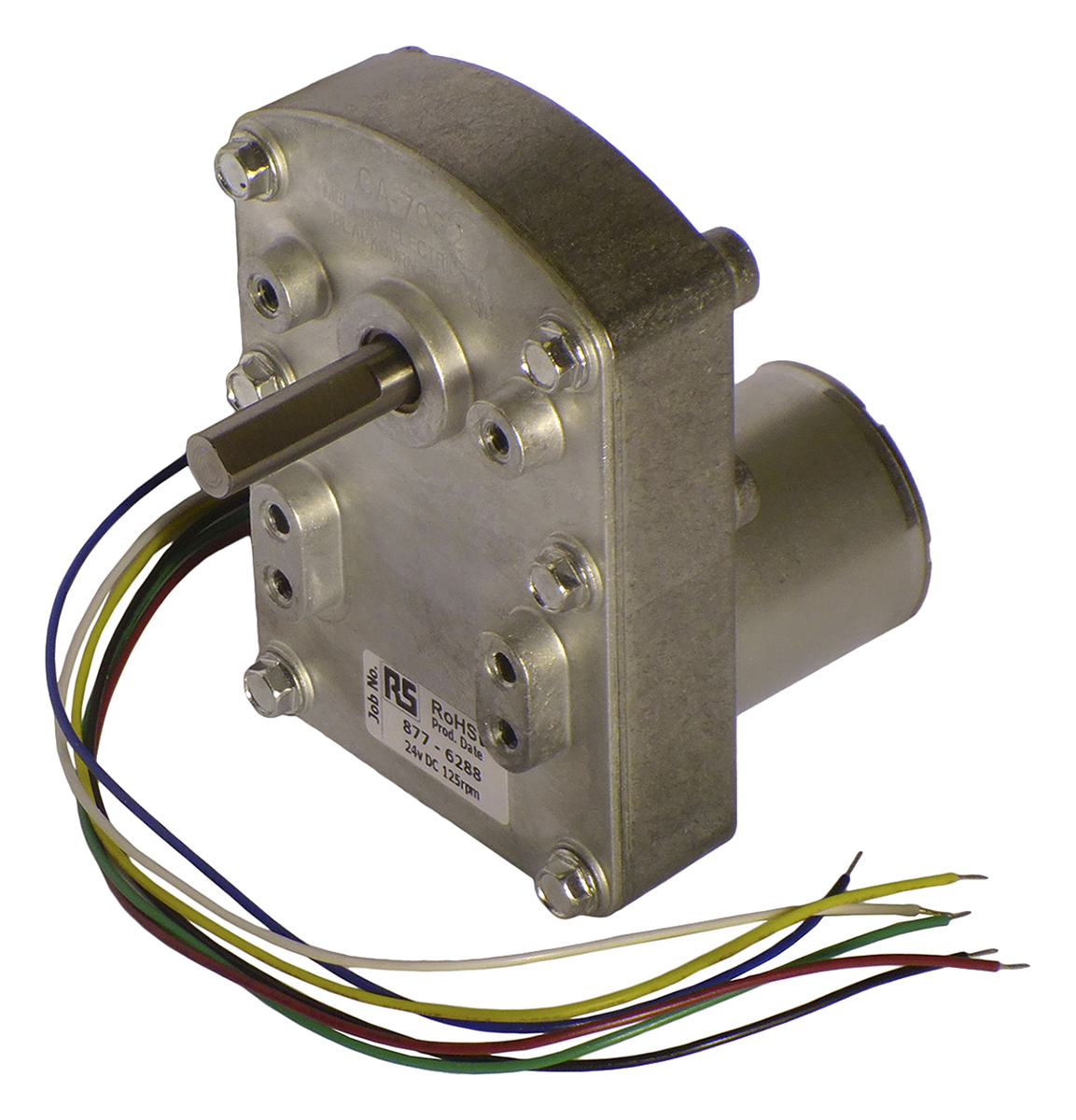 Mellor Electric Brushless Geared DC Geared Motor, 9 W, 24V dc, 1.3 Nm, 125rpm, 7.94 mm Shaft Diameter