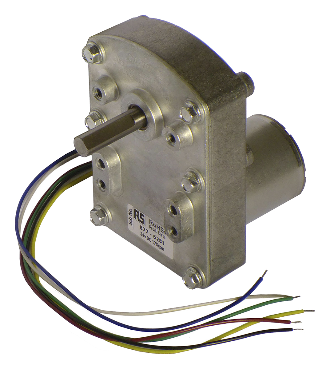 Mellor Electric Brushless DC Option DC Geared Motor, 9 W, 24V dc, 98 Ncm, 175rpm, 7.94 mm Shaft Diameter