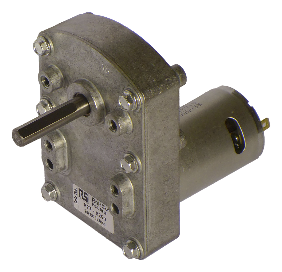 Mellor Electric Brushed Geared DC Geared Motor, 3.4 W, 24V dc, 67 Ncm, 125rpm, 8 mm Shaft Diameter