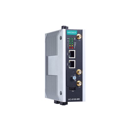 MOXA UC-8100-ME-T Industrial Computer 6 W Armv7 Cortex-A8 1 GHz 8GB 1 Debian 9, Moxa Industrial Linux 1