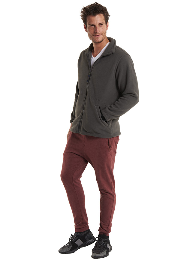 Uneek UC601 Green 100% Polyester Men's Full Self-Coloured Zip with Zip Puller Microfleece Jacket S