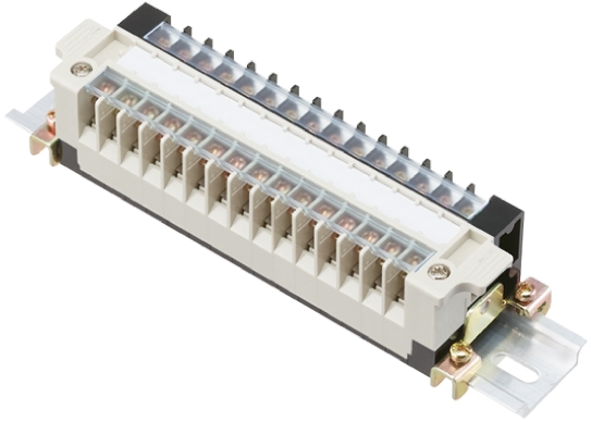 Yoshida Electric Industry UCK15S-15CU UCK Series DIN Rail Terminal Block Beige, Black, 2mm², Screw