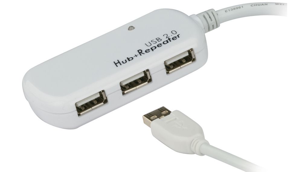 Aten 4 Port USB 2.0 USB 2.0 Hub, USB Bus Powered, 41 mm 17 mm 82mm
