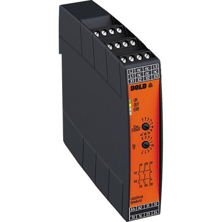 Dold Monitoring Relay, 3 Phase, 2 NO/1 NC, DIN Rail, 24 V dc, 250V ac